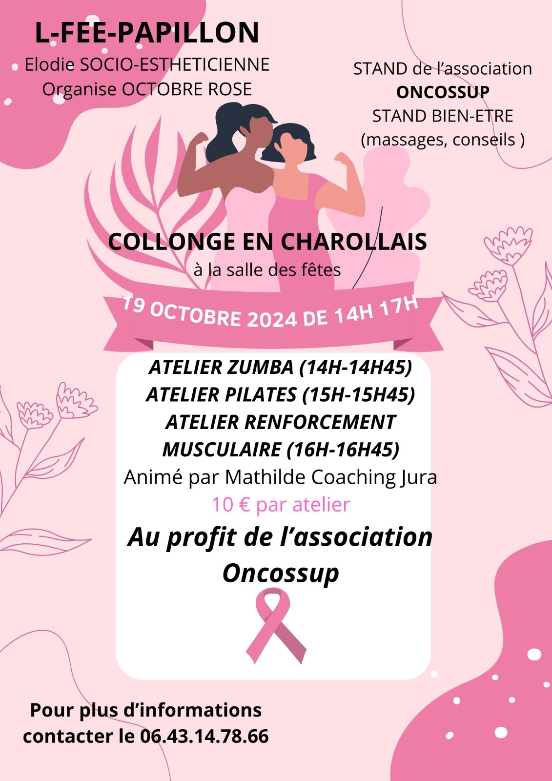 Octobre Rose 19 octobre à la salle des fêtes de Collonge en Charollais